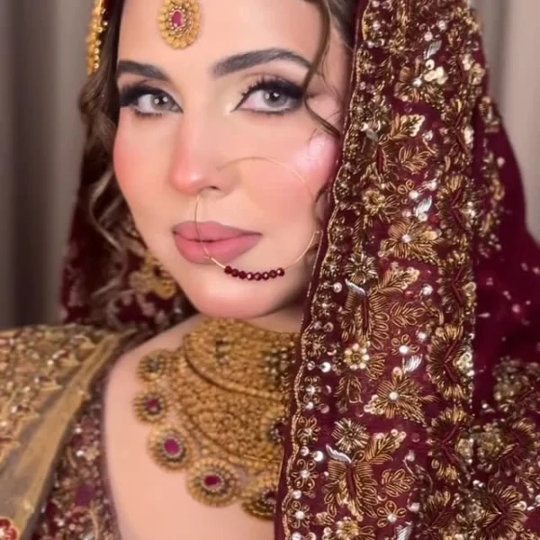 Elegant gold plated necklace set for women – perfect for online shopping in Pakistan and worldwide, luxury bridal and party jewelry available online